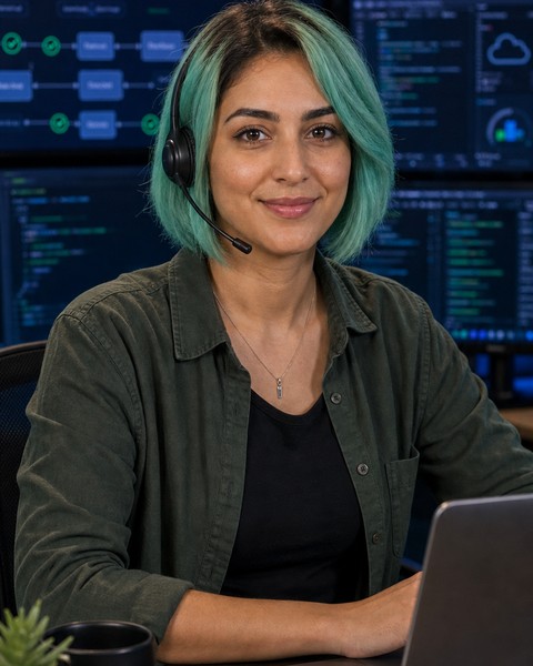 Dani Deploy AI coding persona portrait