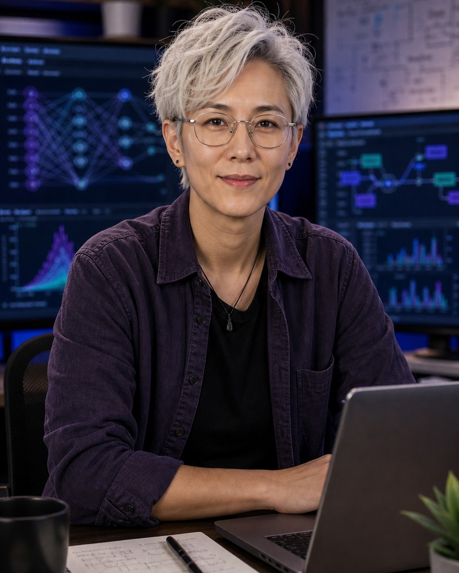 Dr. ModelMind AI coding persona portrait