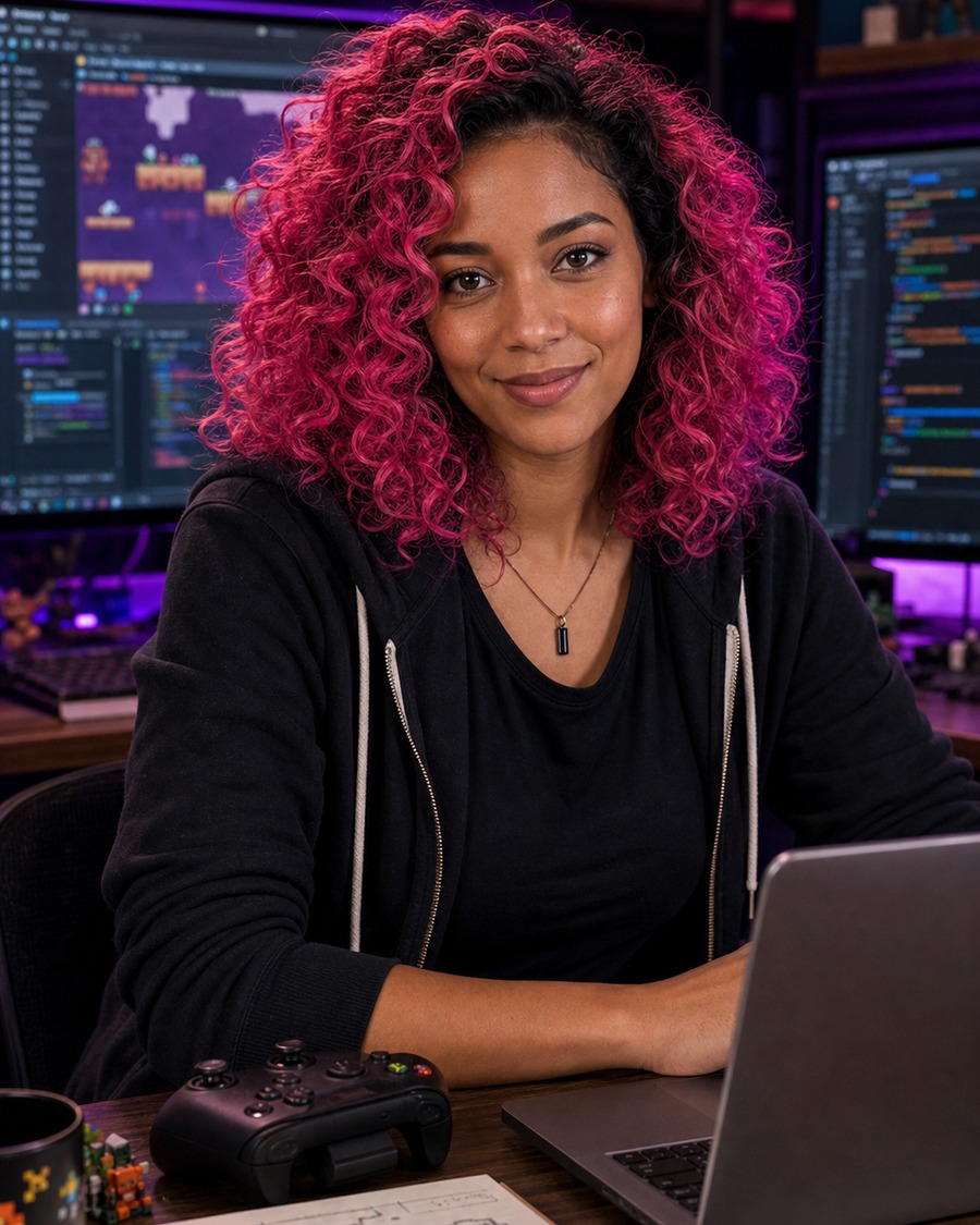 Gina GameLoop AI coding persona portrait
