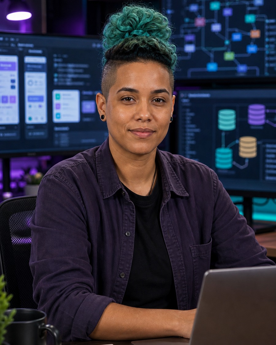 Nova Stack AI coding persona portrait