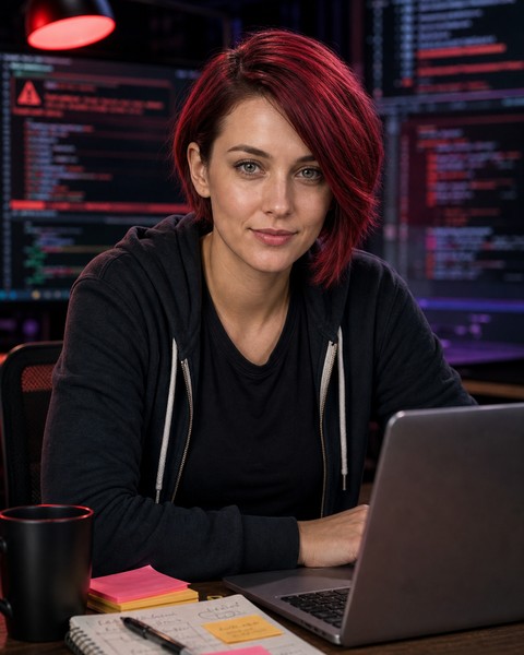 Ruby Runtime AI coding persona portrait