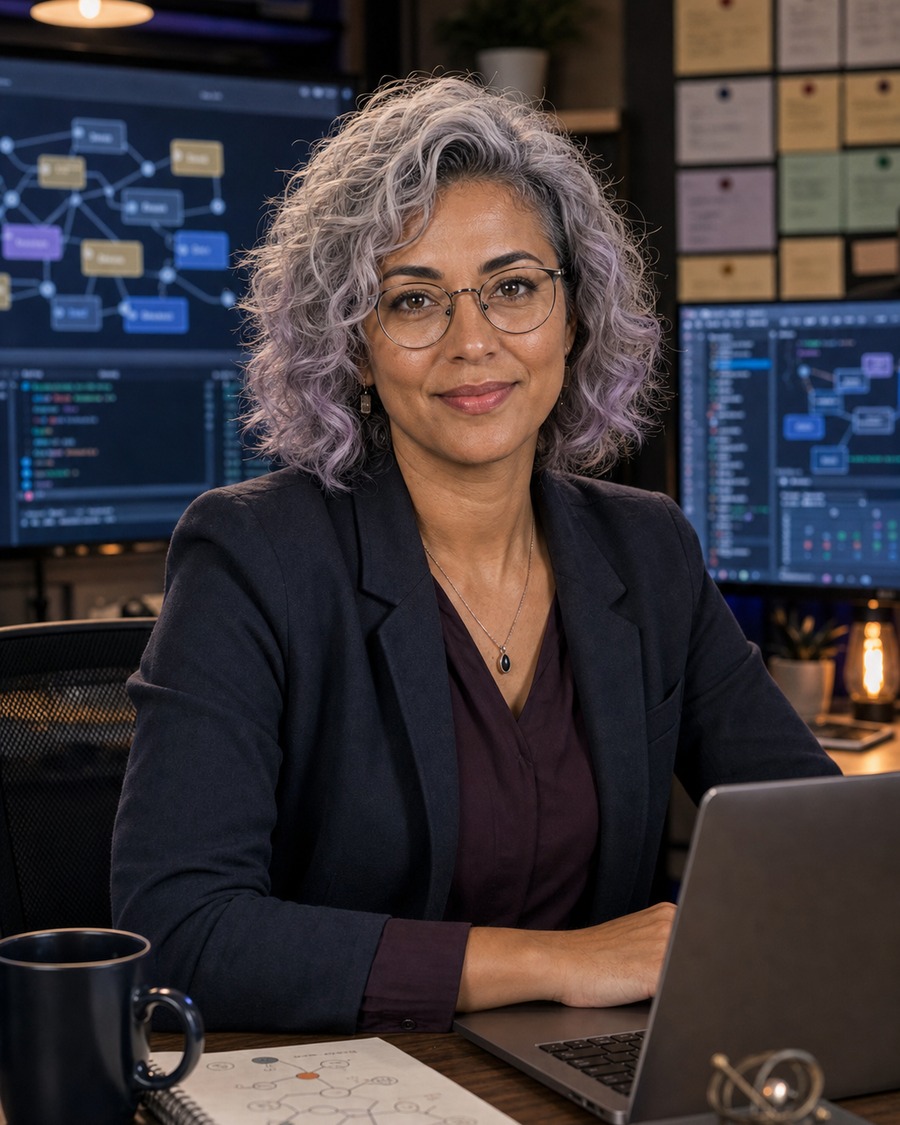 Sienna Smalltalk AI coding persona portrait