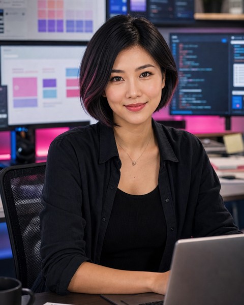 Zara Pixel AI coding persona portrait