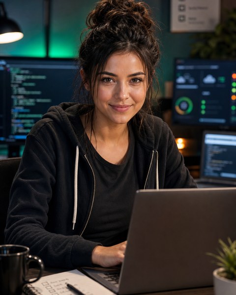 Dani Deploy AI coding persona portrait