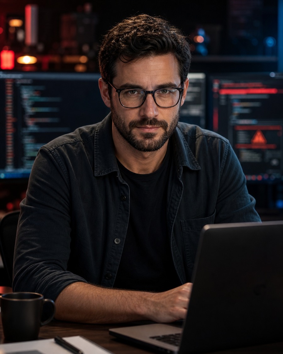 Dex Debugger AI coding persona portrait