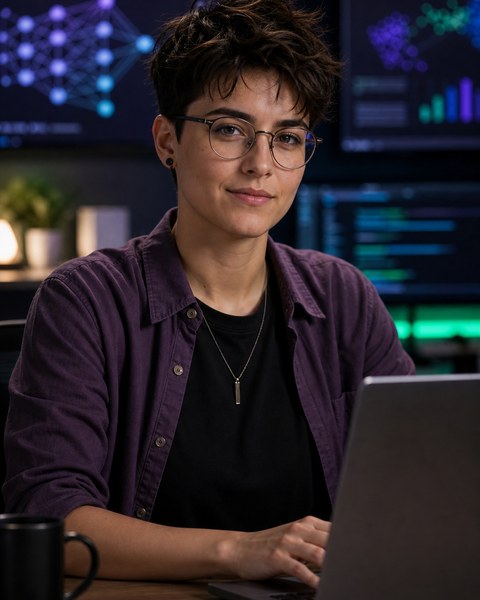 Dr. ModelMind AI coding persona portrait