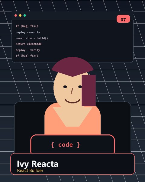 Ivy Reacta AI coding persona portrait