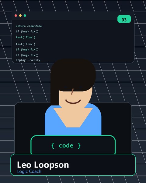 Leo Loopson AI coding persona portrait