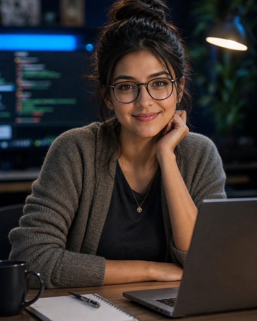 Maya Byte AI coding persona portrait