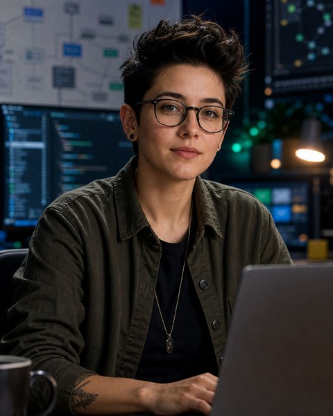 Nova Stack AI coding persona portrait