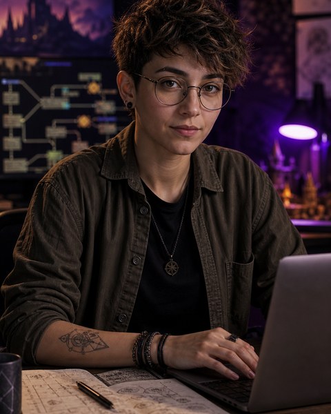 Orion QuestCode AI coding persona portrait