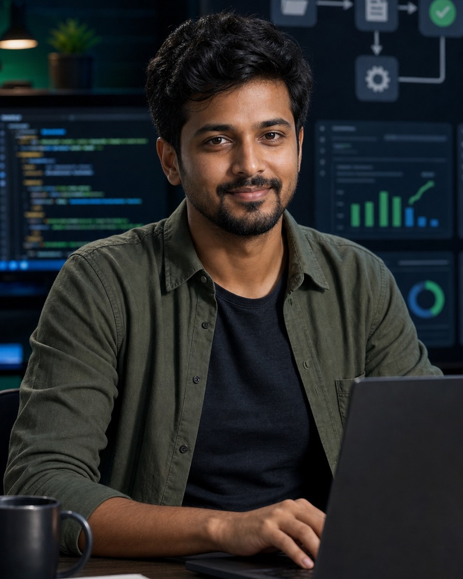 Ravi Automate AI coding persona portrait